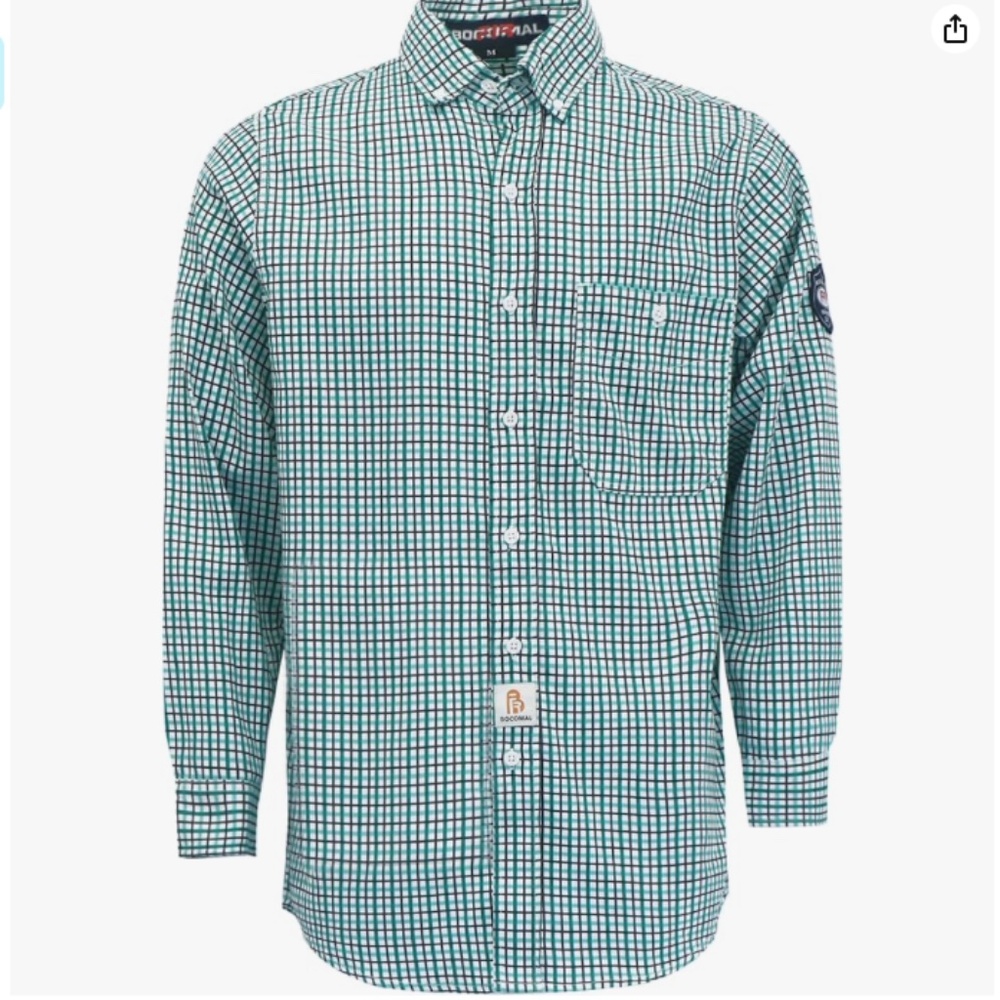 BOCOMAL FR Shirts Flame Resistant NFPA2112/CAT2 6.5oz Light Weight Plaid Shirt